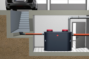 Abbildung Anwendung des Ölabscheiders ACO Coalisator-P aus Kunststoff in der Tiefgarage